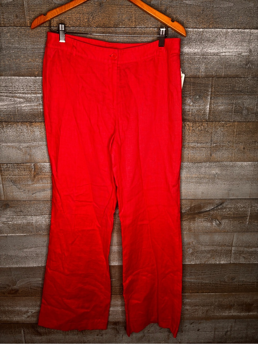 International Concepts NWT 100% linen Bright pink Wide-Leg beach Saratoga Pants